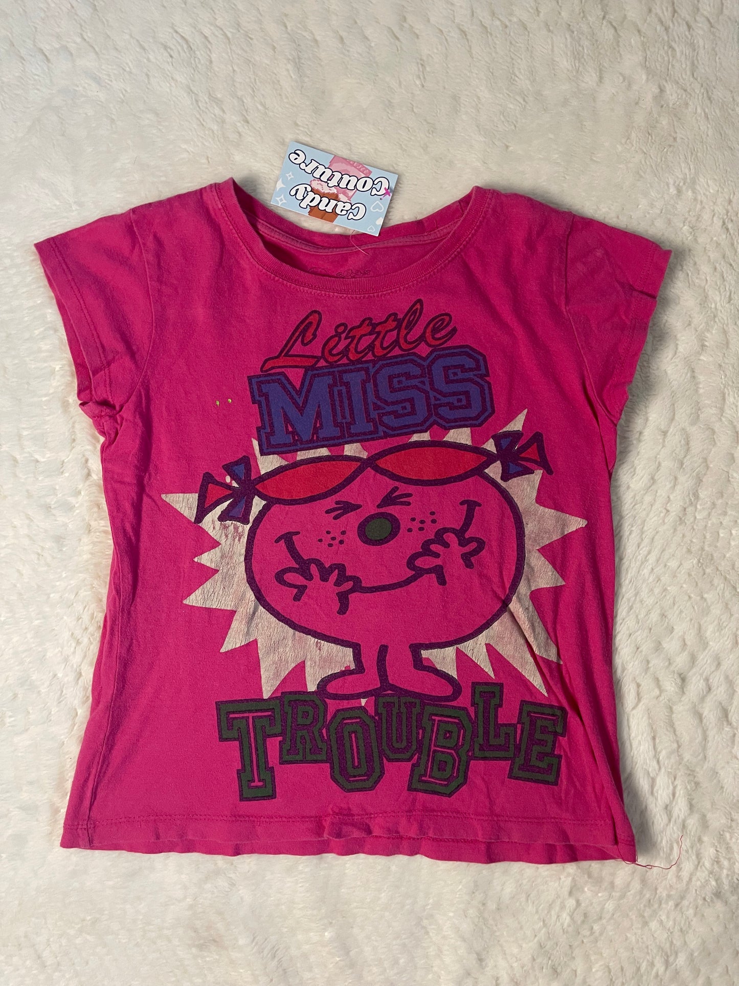 Y2k Little Miss Trouble Baby Tee