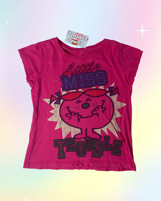 Y2k Little Miss Trouble Baby Tee