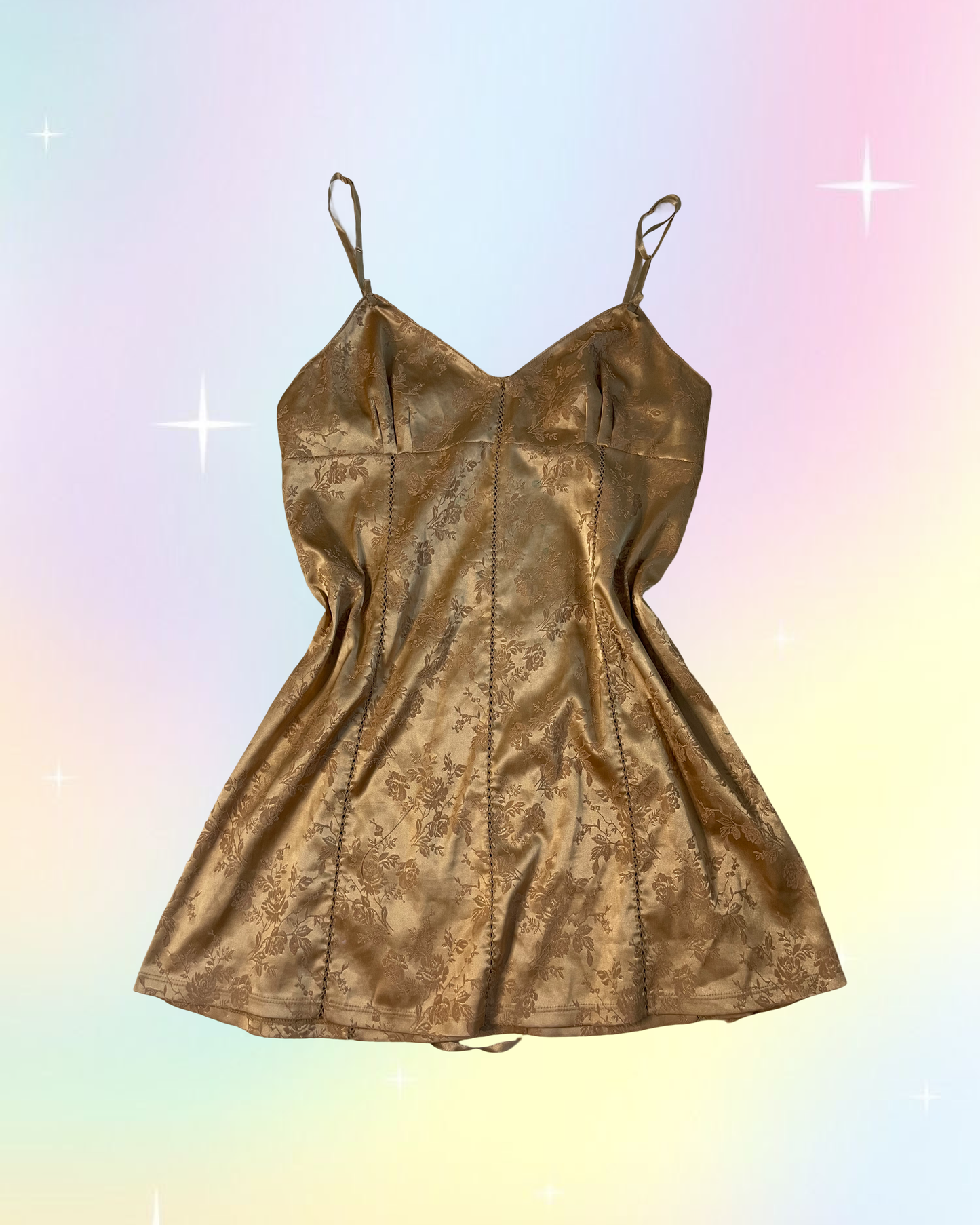 Y2k Victoria Secret Gold Silk Slip Dress