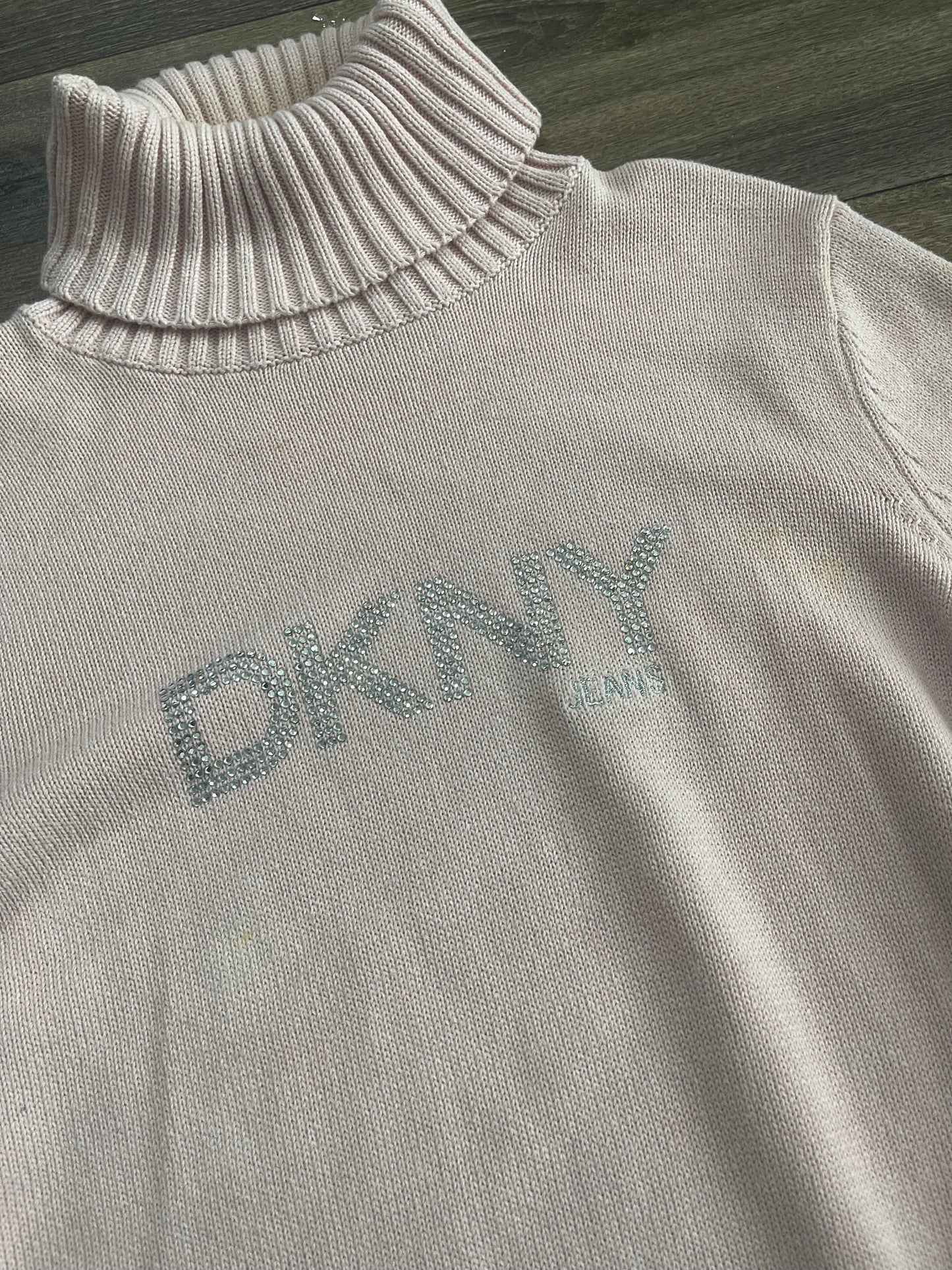 Y2k Pink DKNY turtleneck sweater