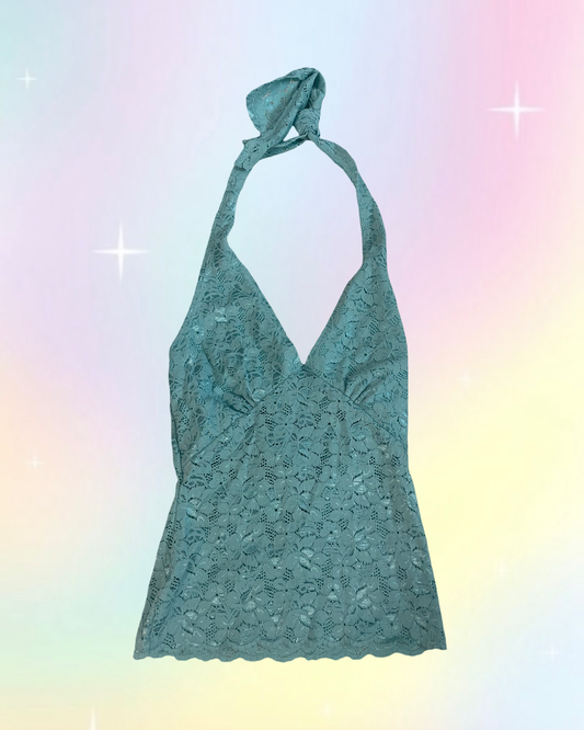 Y2k Lace Halter Top