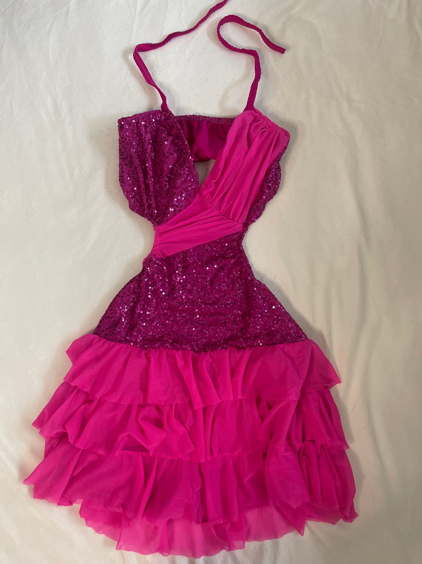 Vintage Glitter Mini Halter Dress