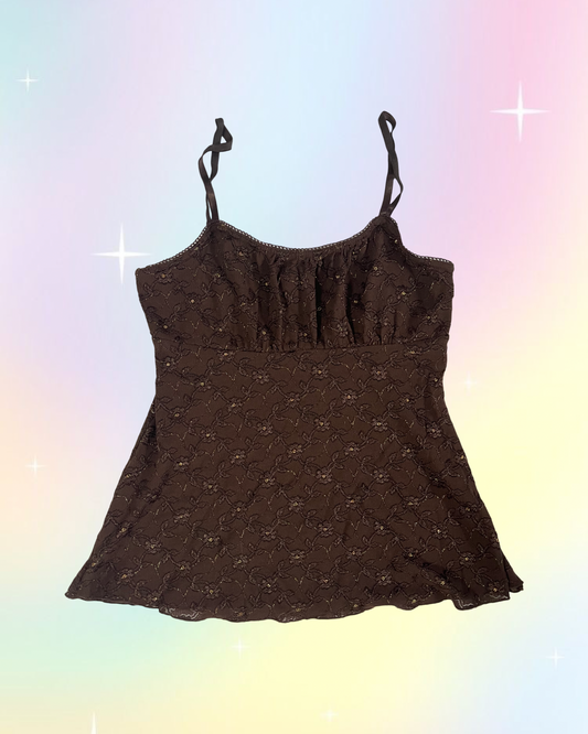 Y2k milkmaid lace top