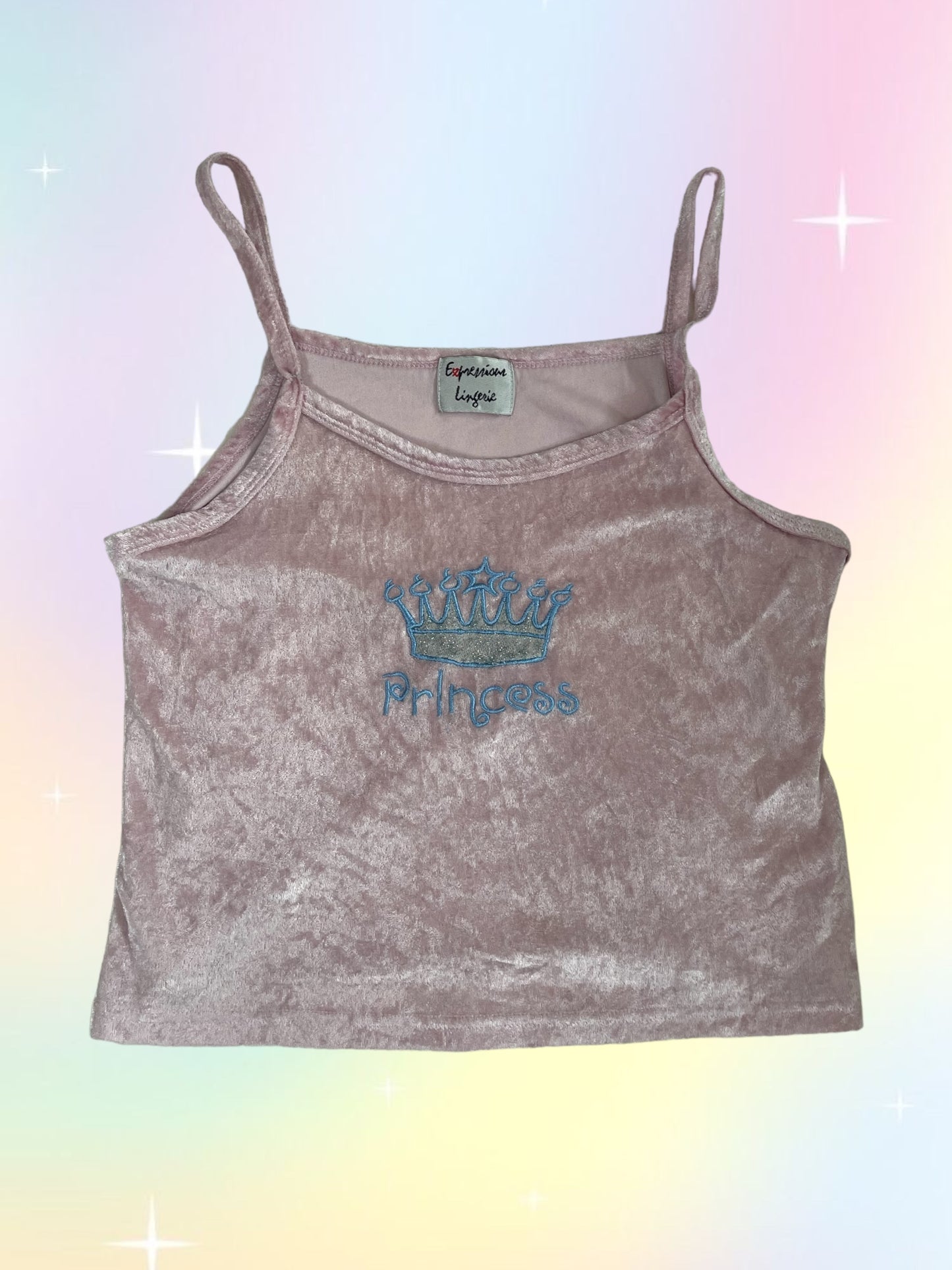 Y2k velvet “Princess” tank