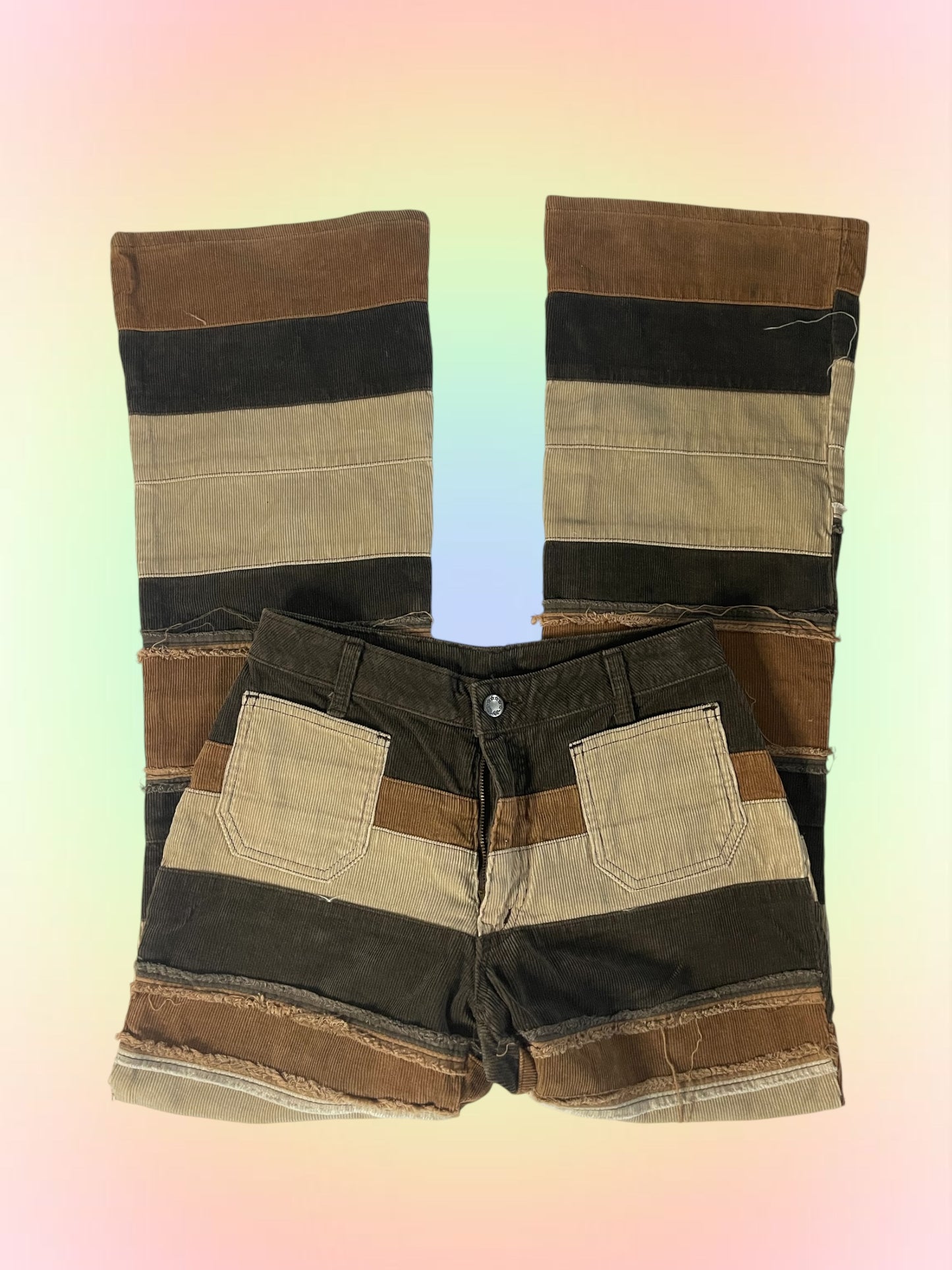 Patchwork corduroy pants