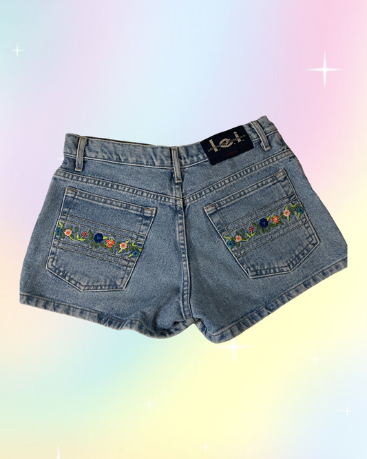 Y2k Lei Embroidered Shorts