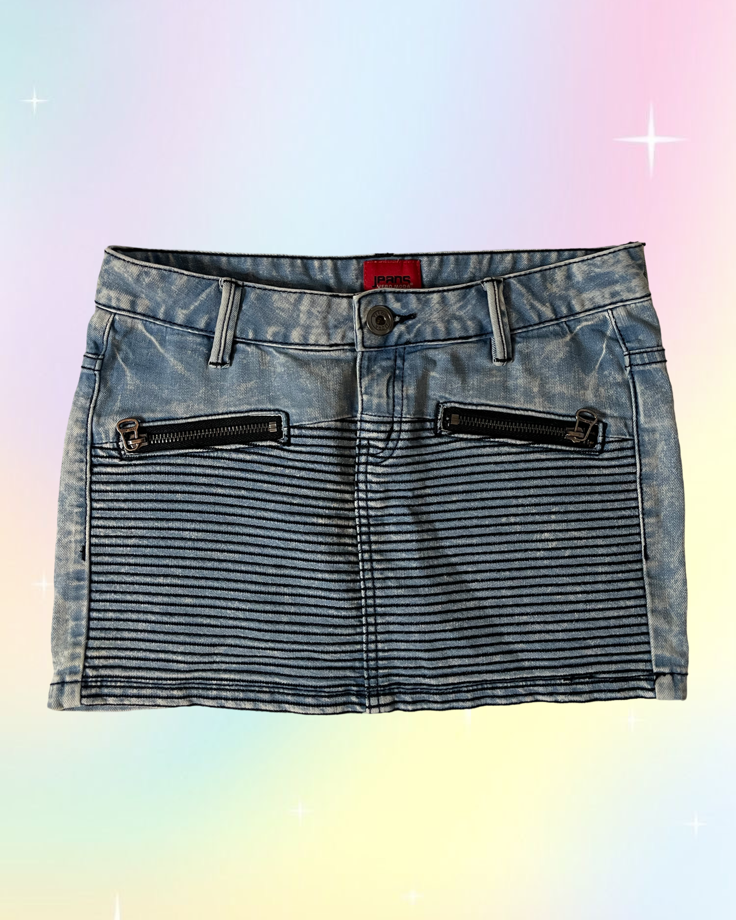 Y2k Zipper Denim Mini skirt