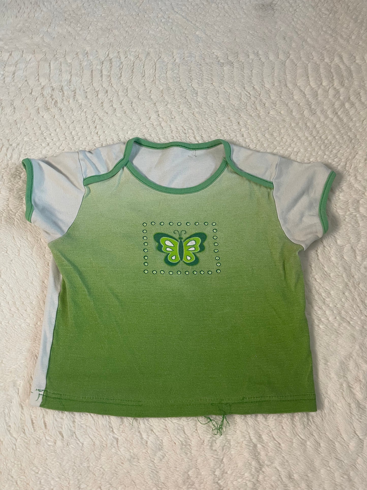 Y2k butterfly baby tee