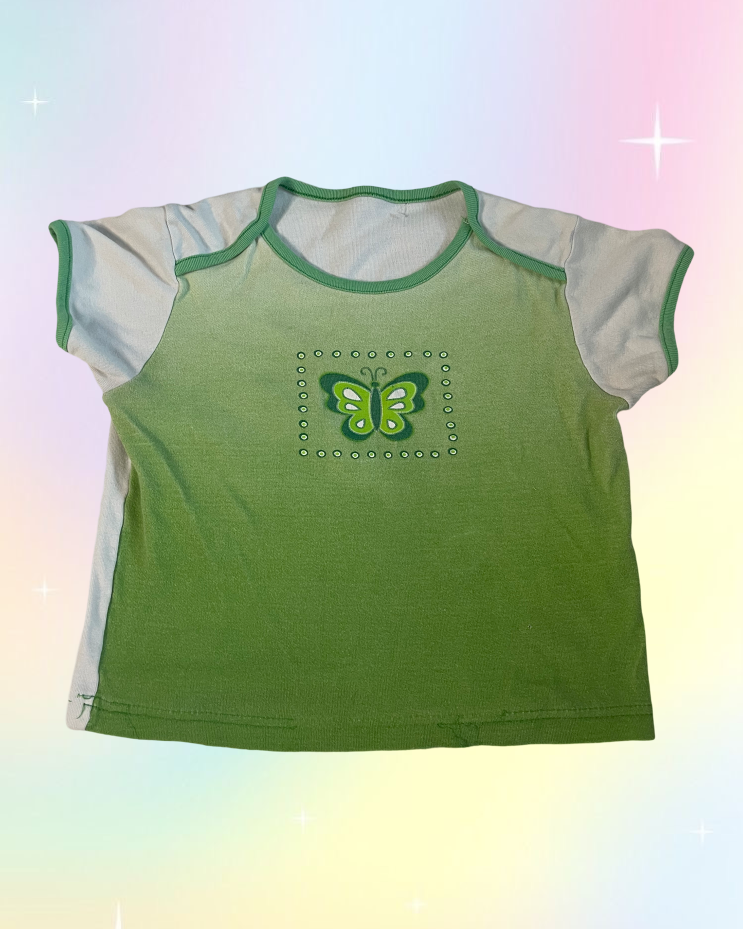 Y2k butterfly baby tee