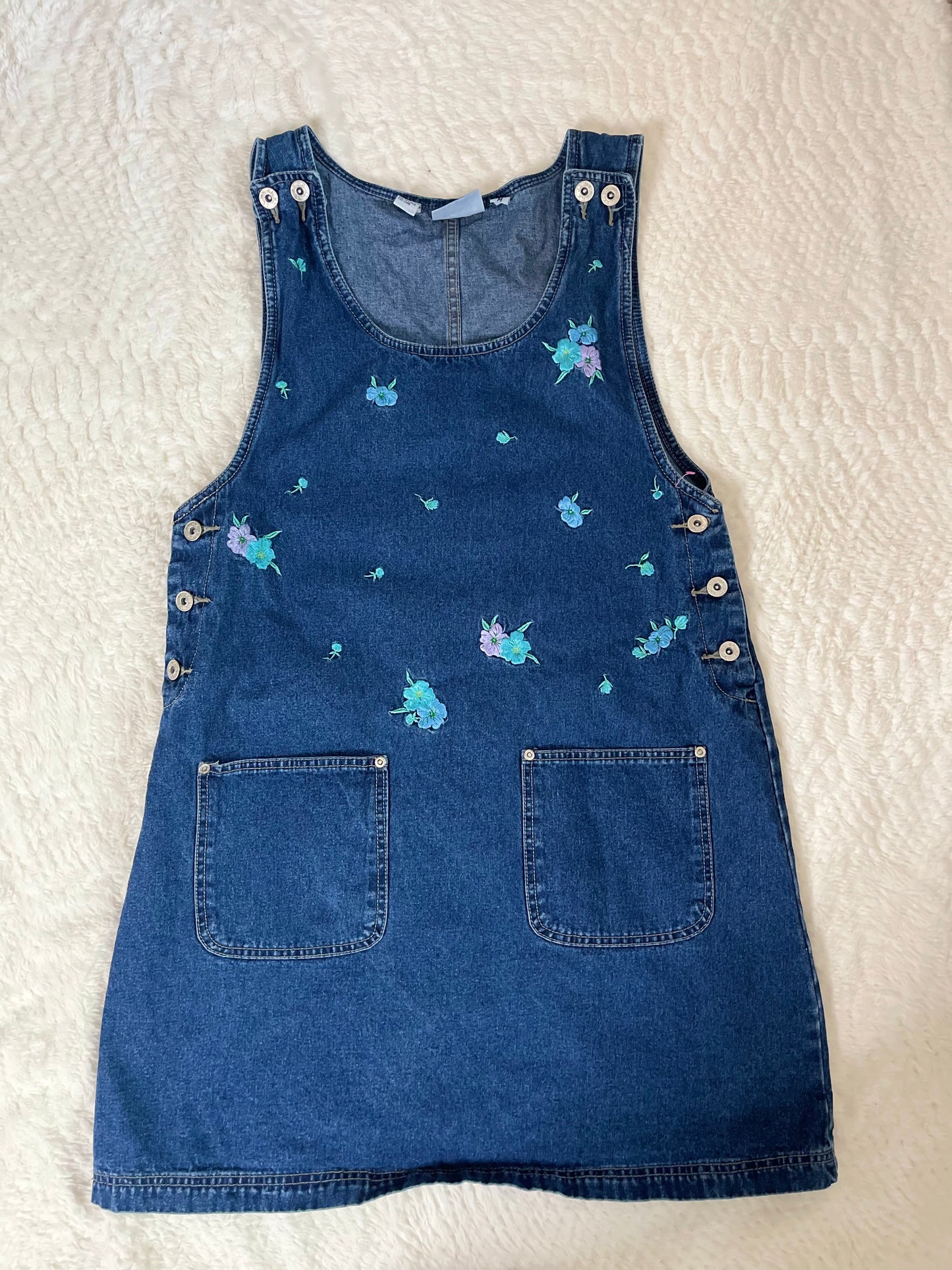 Vintage Embroidered Denim Mini Dress