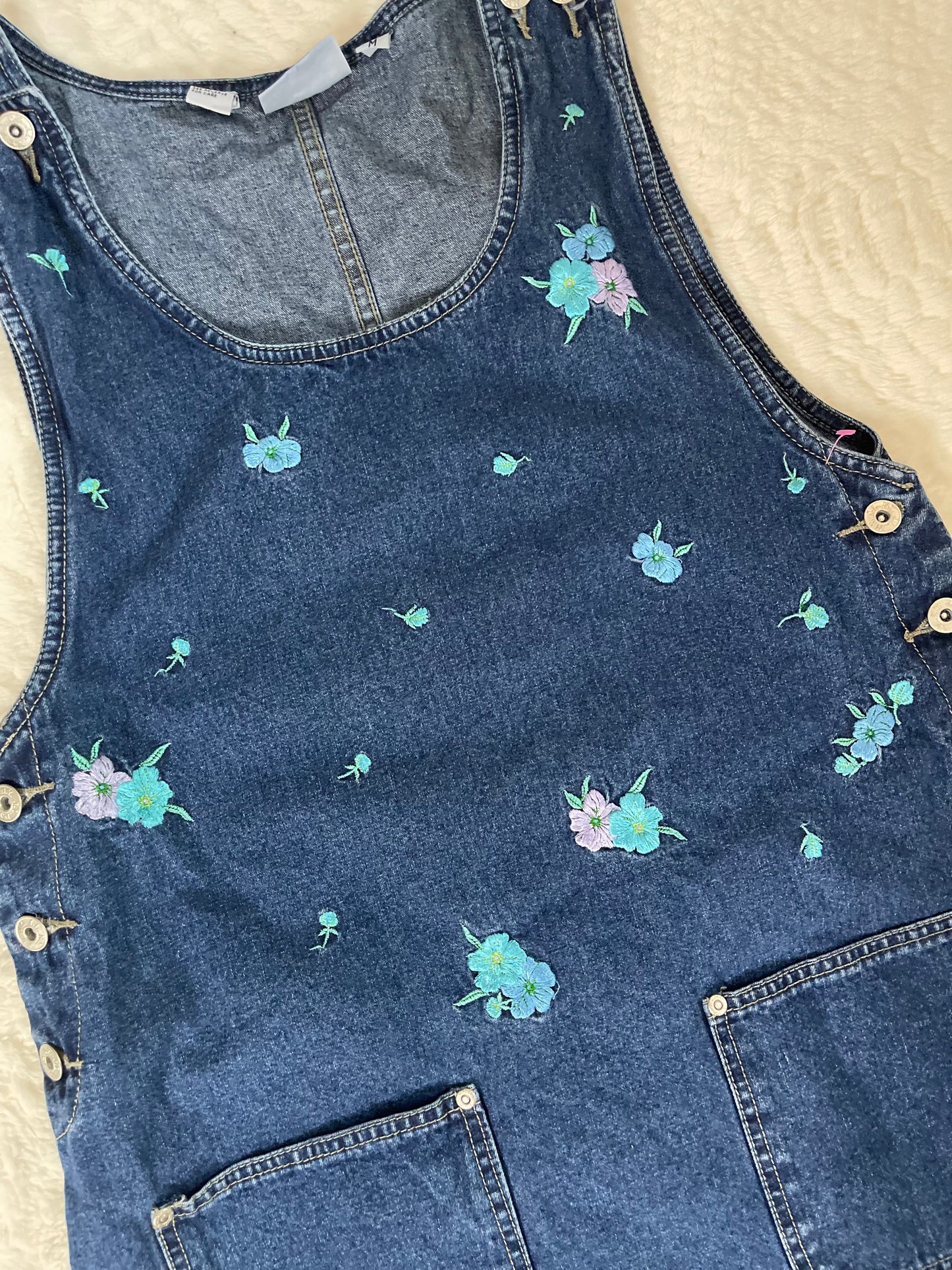 Vintage Embroidered Denim Mini Dress