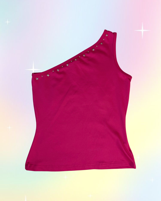 Y2K Hot Pink One Shoulder Top