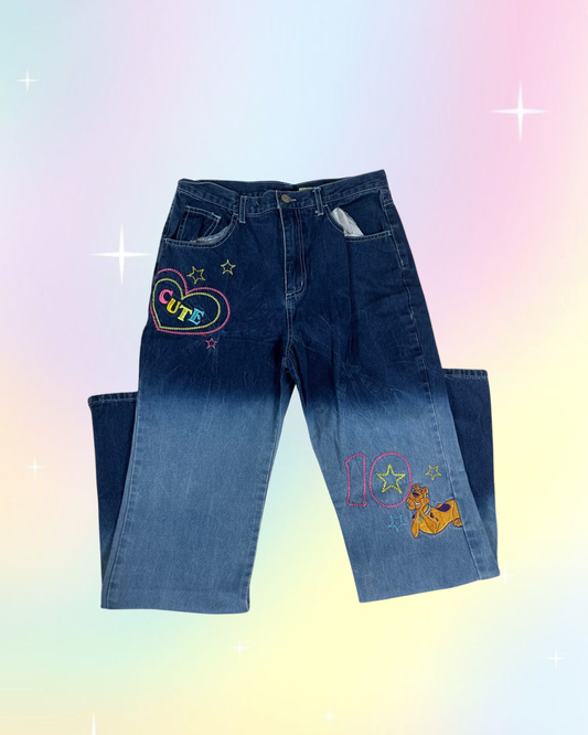 Y2K 2001 Scooby Doo Embroidered Jeans