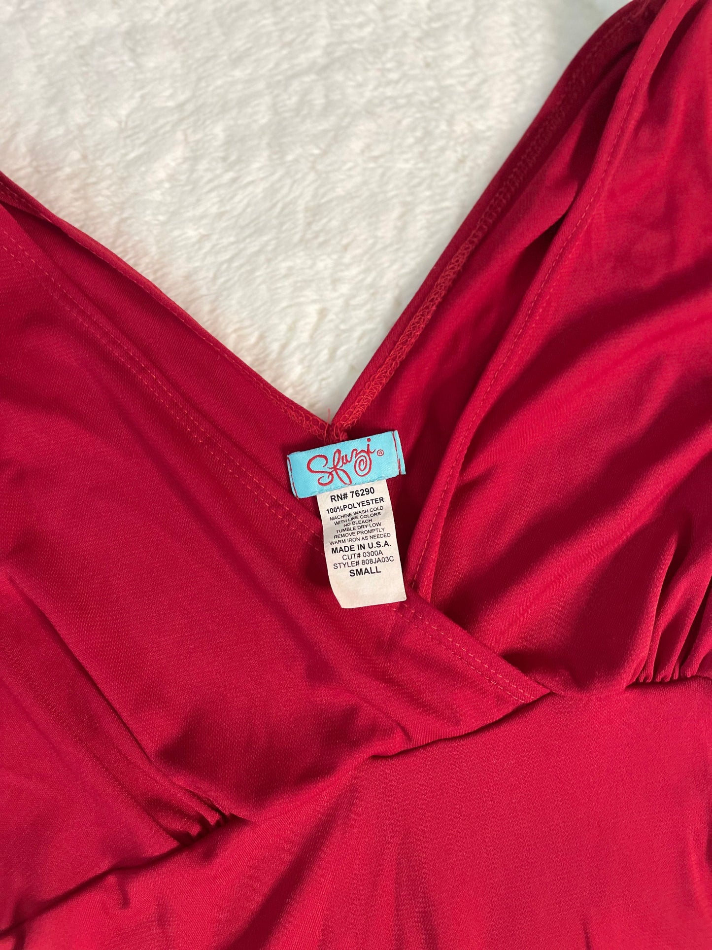 Y2k Red Rutched Top