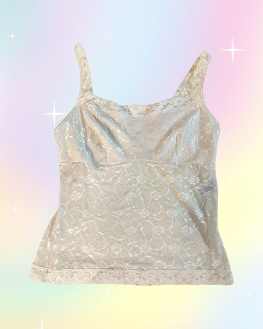 Y2k White Mesh Cami