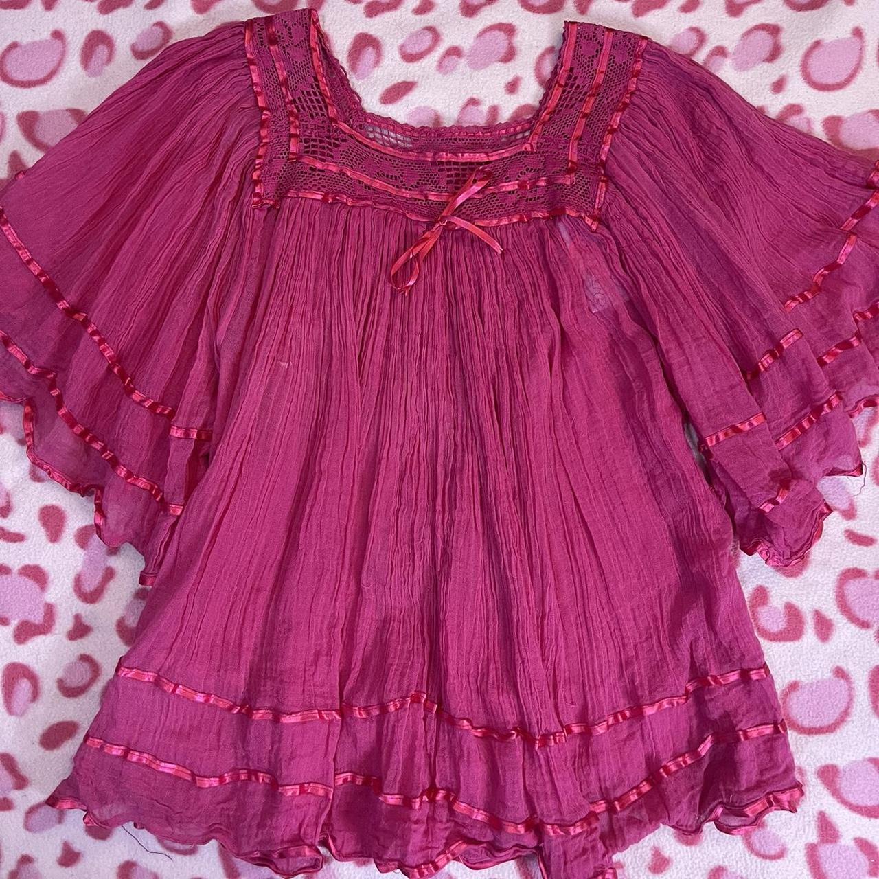 Y2k Vintage ruffled long blouse / dress