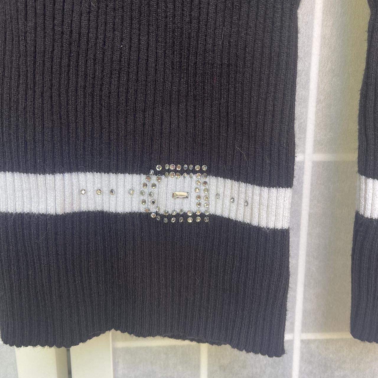 Y2k bedazzled vintage cache striped sweater