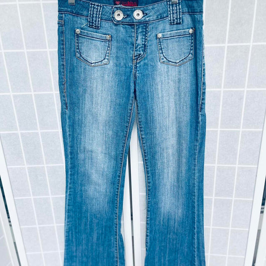 Y2k low rise flared deadstock first kiss jeans